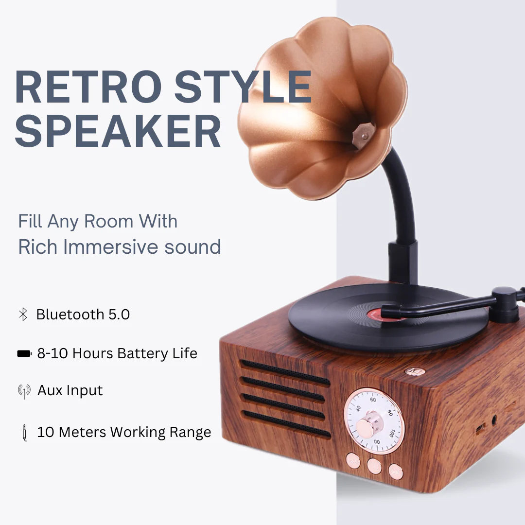 Retro Gramophone Bluetooth Speaker