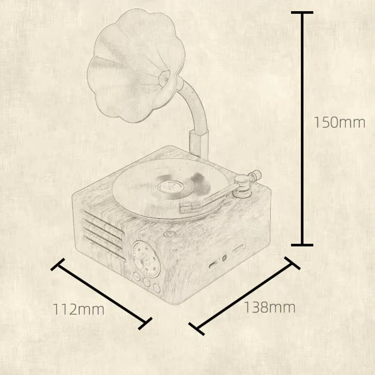 Retro Gramophone Bluetooth Speaker