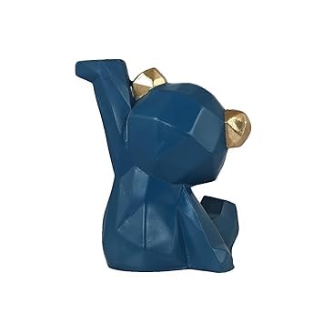 Polyresin Blue Bear shaped Serving Platter, Decorative Gift Tray for Parties,cakes,and Desserts
