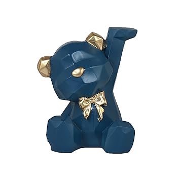 Polyresin Blue Bear shaped Serving Platter, Decorative Gift Tray for Parties,cakes,and Desserts