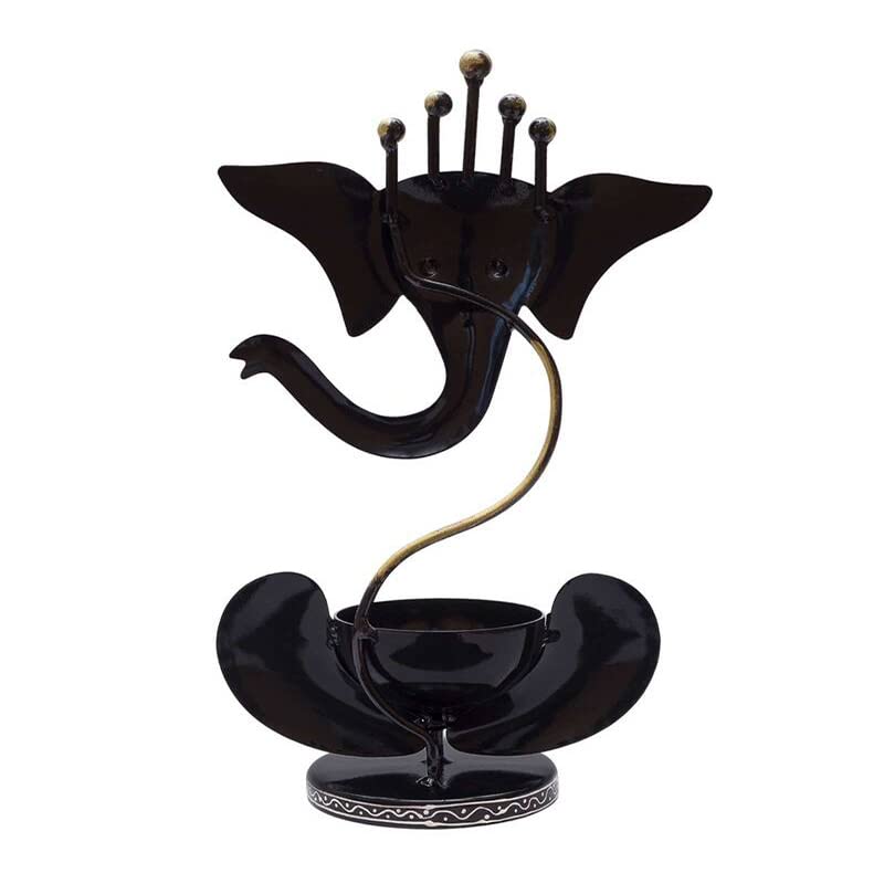 Decorative Showpiece Metal Lord Ganesh Statue Ganpati Diya Idol for Home Office and Gifts Decor corporate Gifts