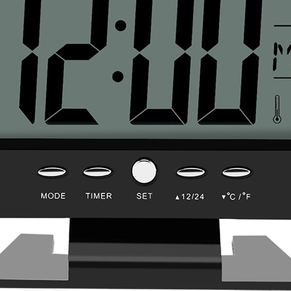 Electric Alarm Clock, LCD Display Digital Smart Nightlight Sound Sensor Table Desk Alarm Clock