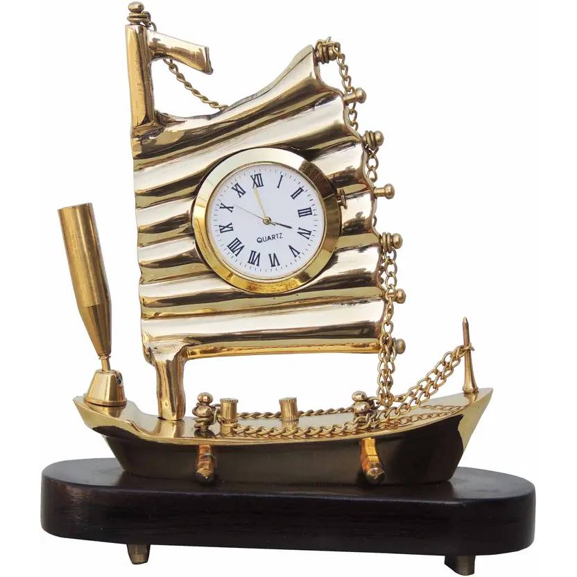 Aluminum Brass Ship Nautical pirate Boat home Table Decoration 5.2*2.2*5.5 inch